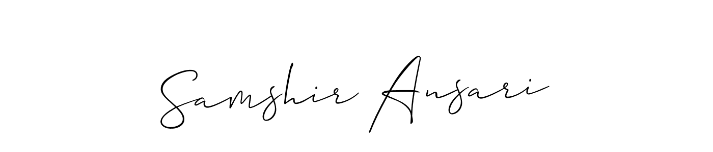 Similarly Allison_Script is the best handwritten signature design. Signature creator online .You can use it as an online autograph creator for name Samshir Ansari. Samshir Ansari signature style 2 images and pictures png