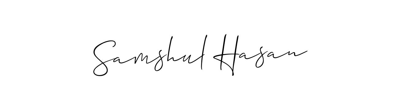 How to make Samshul Hasan name signature. Use Allison_Script style for creating short signs online. This is the latest handwritten sign. Samshul Hasan signature style 2 images and pictures png