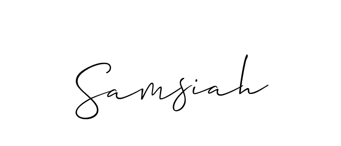 You can use this online signature creator to create a handwritten signature for the name Samsiah. This is the best online autograph maker. Samsiah signature style 2 images and pictures png