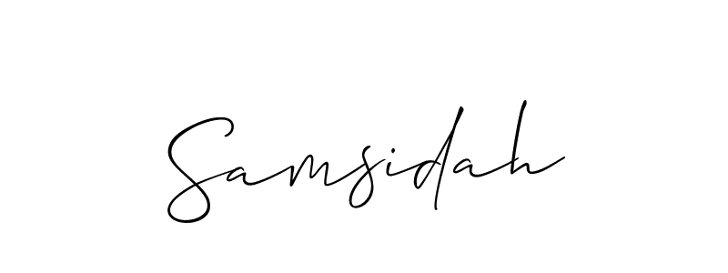 Similarly Allison_Script is the best handwritten signature design. Signature creator online .You can use it as an online autograph creator for name Samsidah. Samsidah signature style 2 images and pictures png