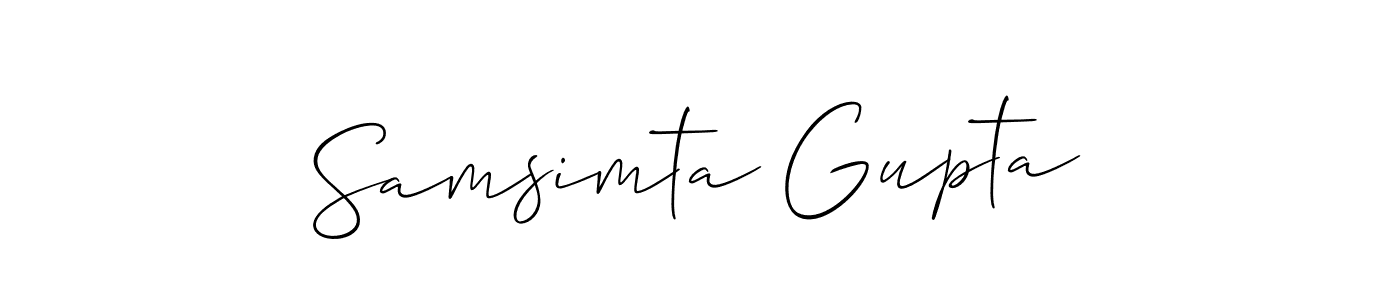 Create a beautiful signature design for name Samsimta Gupta. With this signature (Allison_Script) fonts, you can make a handwritten signature for free. Samsimta Gupta signature style 2 images and pictures png