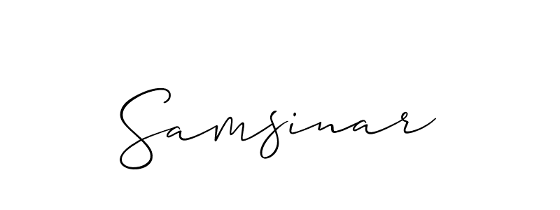 How to Draw Samsinar signature style? Allison_Script is a latest design signature styles for name Samsinar. Samsinar signature style 2 images and pictures png