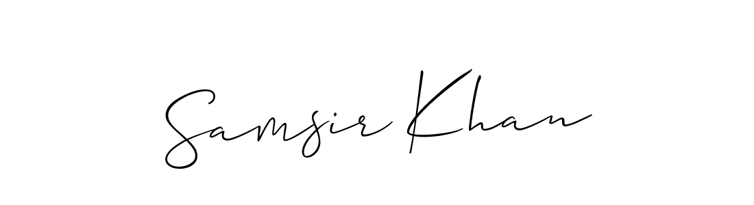 if you are searching for the best signature style for your name Samsir Khan. so please give up your signature search. here we have designed multiple signature styles  using Allison_Script. Samsir Khan signature style 2 images and pictures png