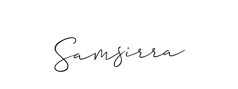 Samsirra stylish signature style. Best Handwritten Sign (Allison_Script) for my name. Handwritten Signature Collection Ideas for my name Samsirra. Samsirra signature style 2 images and pictures png