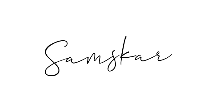 Samskar stylish signature style. Best Handwritten Sign (Allison_Script) for my name. Handwritten Signature Collection Ideas for my name Samskar. Samskar signature style 2 images and pictures png