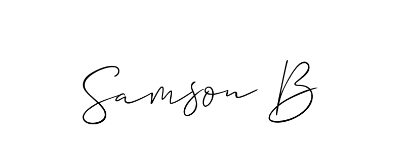 How to make Samson B name signature. Use Allison_Script style for creating short signs online. This is the latest handwritten sign. Samson B signature style 2 images and pictures png
