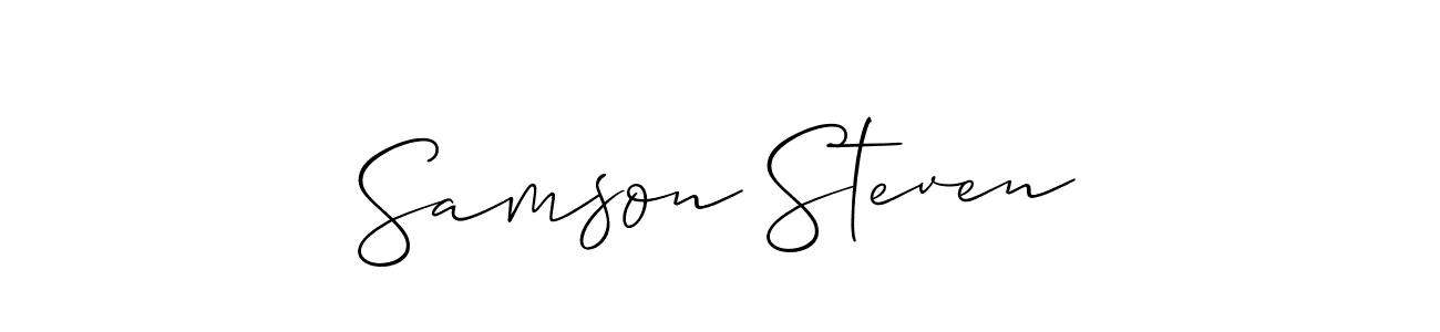 How to make Samson Steven signature? Allison_Script is a professional autograph style. Create handwritten signature for Samson Steven name. Samson Steven signature style 2 images and pictures png