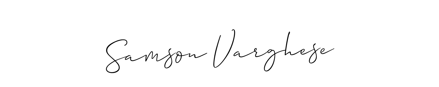The best way (Allison_Script) to make a short signature is to pick only two or three words in your name. The name Samson Varghese include a total of six letters. For converting this name. Samson Varghese signature style 2 images and pictures png