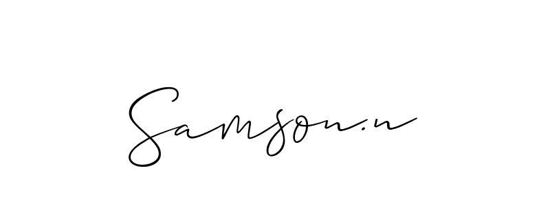 Allison_Script is a professional signature style that is perfect for those who want to add a touch of class to their signature. It is also a great choice for those who want to make their signature more unique. Get Samson.n name to fancy signature for free. Samson.n signature style 2 images and pictures png