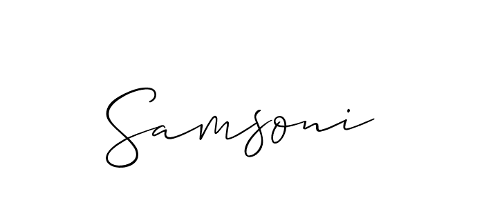 How to Draw Samsoni signature style? Allison_Script is a latest design signature styles for name Samsoni. Samsoni signature style 2 images and pictures png