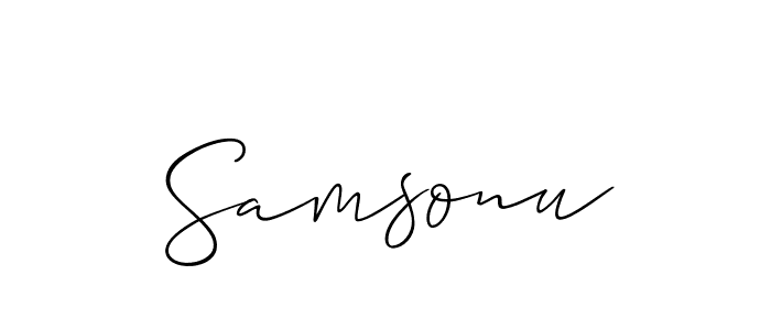 Allison_Script is a professional signature style that is perfect for those who want to add a touch of class to their signature. It is also a great choice for those who want to make their signature more unique. Get Samsonu name to fancy signature for free. Samsonu signature style 2 images and pictures png