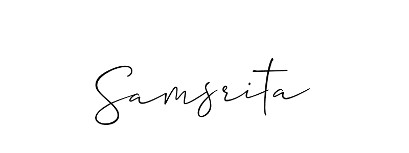 Make a beautiful signature design for name Samsrita. With this signature (Allison_Script) style, you can create a handwritten signature for free. Samsrita signature style 2 images and pictures png