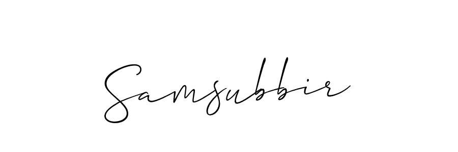 Once you've used our free online signature maker to create your best signature Allison_Script style, it's time to enjoy all of the benefits that Samsubbir name signing documents. Samsubbir signature style 2 images and pictures png