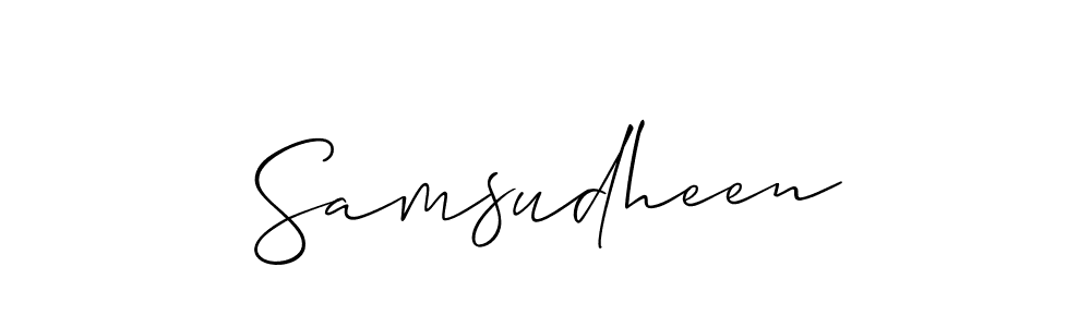 Similarly Allison_Script is the best handwritten signature design. Signature creator online .You can use it as an online autograph creator for name Samsudheen. Samsudheen signature style 2 images and pictures png