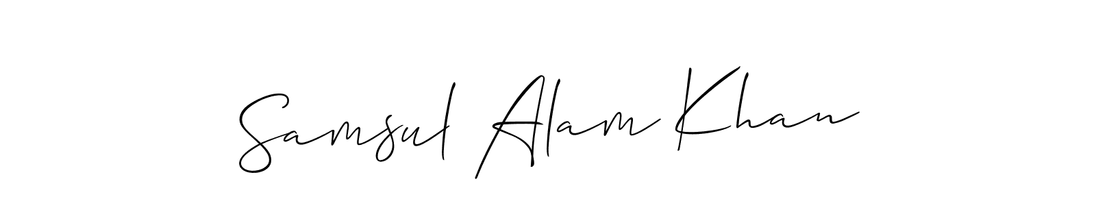 Design your own signature with our free online signature maker. With this signature software, you can create a handwritten (Allison_Script) signature for name Samsul Alam Khan. Samsul Alam Khan signature style 2 images and pictures png