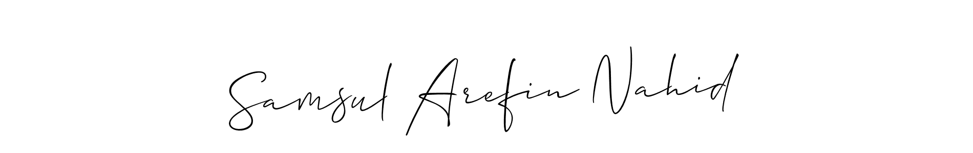 Use a signature maker to create a handwritten signature online. With this signature software, you can design (Allison_Script) your own signature for name Samsul Arefin Nahid. Samsul Arefin Nahid signature style 2 images and pictures png