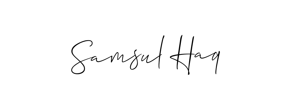 Similarly Allison_Script is the best handwritten signature design. Signature creator online .You can use it as an online autograph creator for name Samsul Haq. Samsul Haq signature style 2 images and pictures png