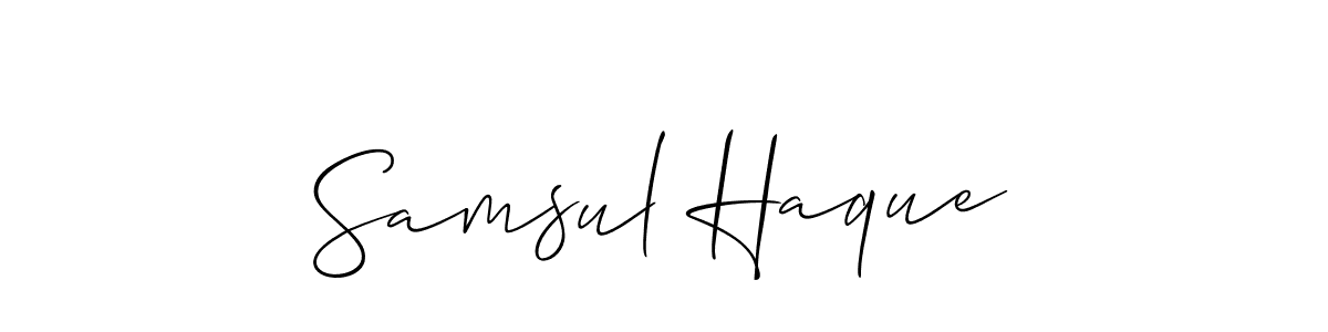 if you are searching for the best signature style for your name Samsul Haque. so please give up your signature search. here we have designed multiple signature styles  using Allison_Script. Samsul Haque signature style 2 images and pictures png