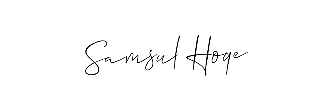 Make a beautiful signature design for name Samsul Hoqe. With this signature (Allison_Script) style, you can create a handwritten signature for free. Samsul Hoqe signature style 2 images and pictures png