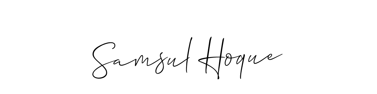 Make a short Samsul Hoque signature style. Manage your documents anywhere anytime using Allison_Script. Create and add eSignatures, submit forms, share and send files easily. Samsul Hoque signature style 2 images and pictures png