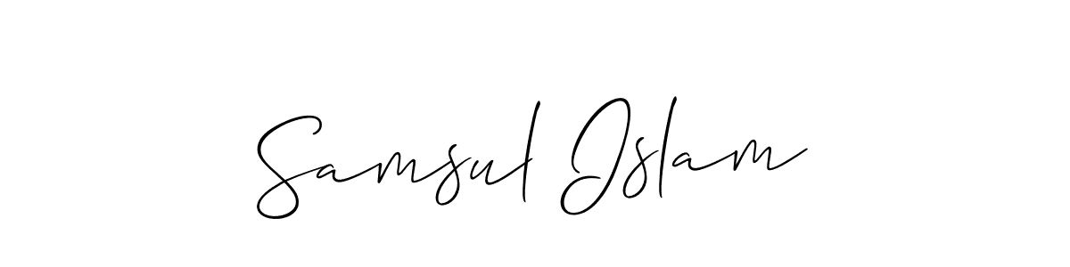 How to make Samsul Islam name signature. Use Allison_Script style for creating short signs online. This is the latest handwritten sign. Samsul Islam signature style 2 images and pictures png