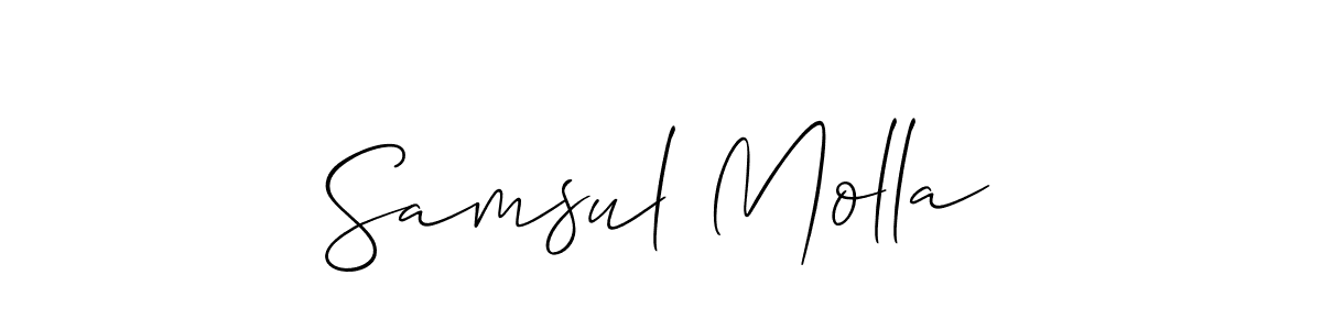 You should practise on your own different ways (Allison_Script) to write your name (Samsul Molla) in signature. don't let someone else do it for you. Samsul Molla signature style 2 images and pictures png