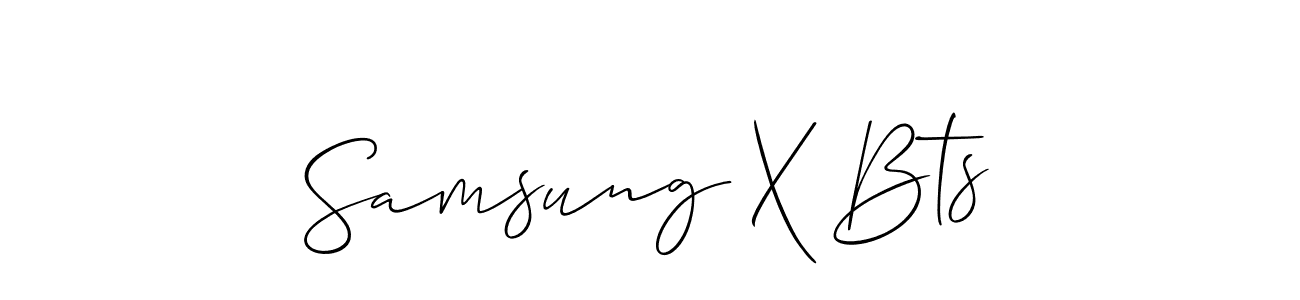 Also we have Samsung X Bts name is the best signature style. Create professional handwritten signature collection using Allison_Script autograph style. Samsung X Bts signature style 2 images and pictures png