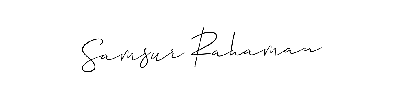 Also we have Samsur Rahaman name is the best signature style. Create professional handwritten signature collection using Allison_Script autograph style. Samsur Rahaman signature style 2 images and pictures png