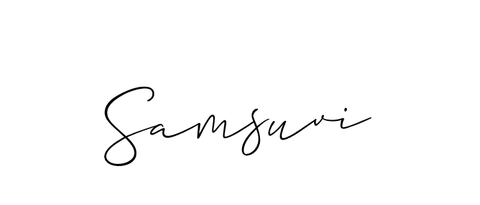 How to make Samsuvi signature? Allison_Script is a professional autograph style. Create handwritten signature for Samsuvi name. Samsuvi signature style 2 images and pictures png