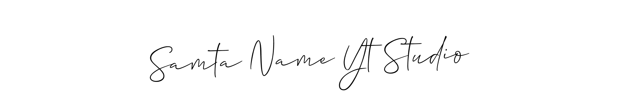 Also You can easily find your signature by using the search form. We will create Samta Name Yt Studio name handwritten signature images for you free of cost using Allison_Script sign style. Samta Name Yt Studio signature style 2 images and pictures png