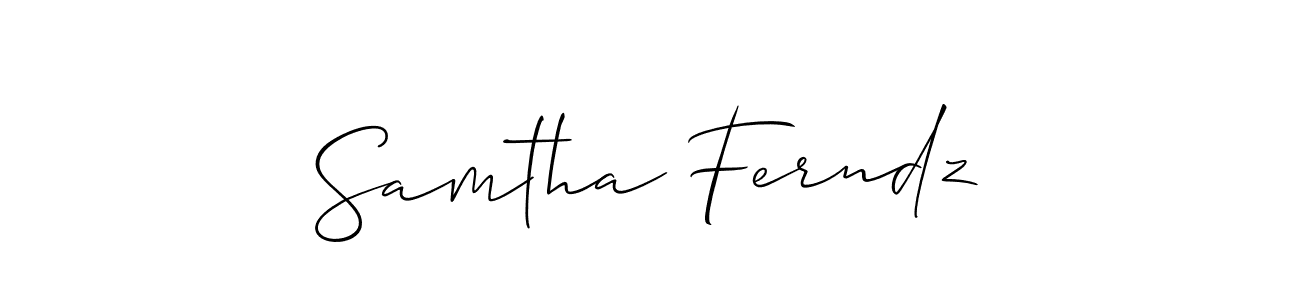 Design your own signature with our free online signature maker. With this signature software, you can create a handwritten (Allison_Script) signature for name Samtha Ferndz. Samtha Ferndz signature style 2 images and pictures png
