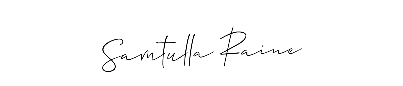 This is the best signature style for the Samtulla Raine name. Also you like these signature font (Allison_Script). Mix name signature. Samtulla Raine signature style 2 images and pictures png