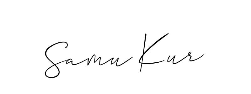 Use a signature maker to create a handwritten signature online. With this signature software, you can design (Allison_Script) your own signature for name Samu Kur. Samu Kur signature style 2 images and pictures png