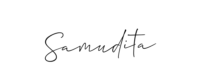 How to make Samudita signature? Allison_Script is a professional autograph style. Create handwritten signature for Samudita name. Samudita signature style 2 images and pictures png