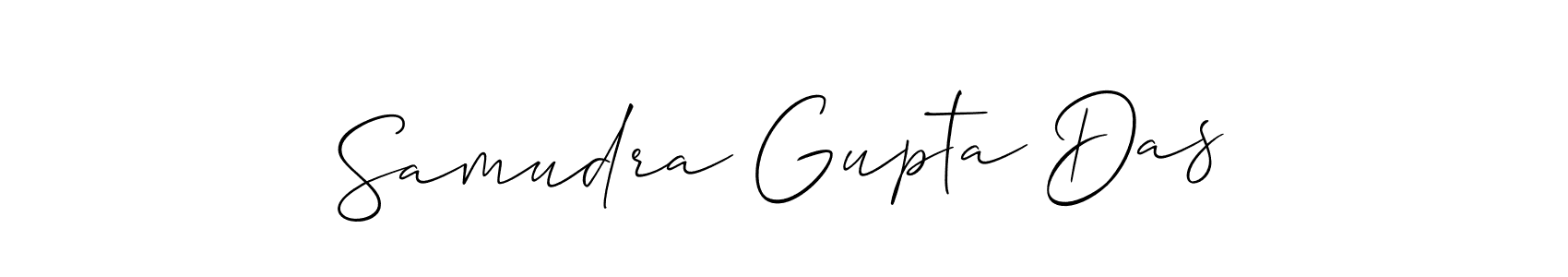 Allison_Script is a professional signature style that is perfect for those who want to add a touch of class to their signature. It is also a great choice for those who want to make their signature more unique. Get Samudra Gupta Das name to fancy signature for free. Samudra Gupta Das signature style 2 images and pictures png