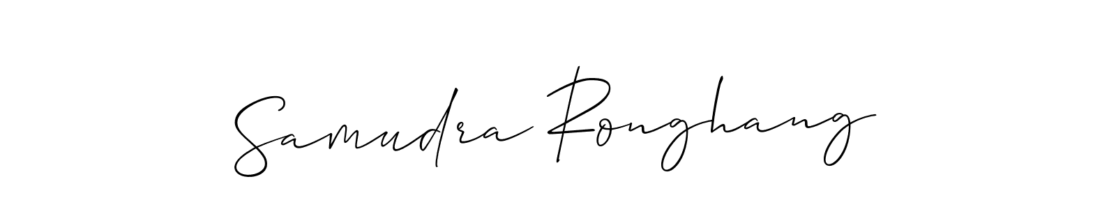 How to Draw Samudra Ronghang signature style? Allison_Script is a latest design signature styles for name Samudra Ronghang. Samudra Ronghang signature style 2 images and pictures png