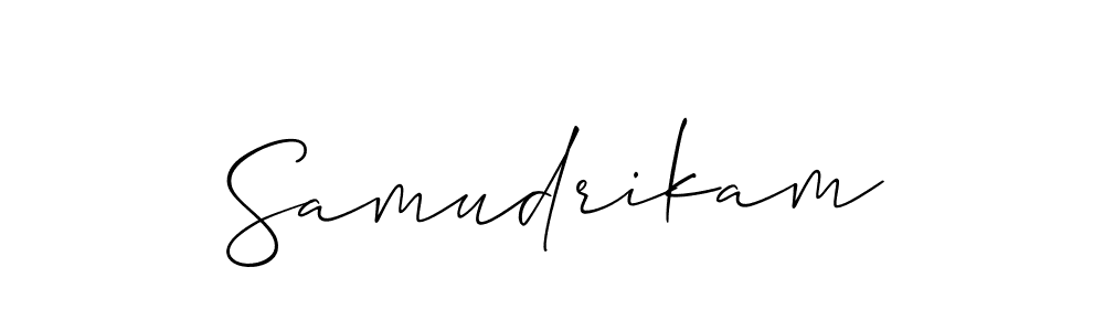How to make Samudrikam signature? Allison_Script is a professional autograph style. Create handwritten signature for Samudrikam name. Samudrikam signature style 2 images and pictures png