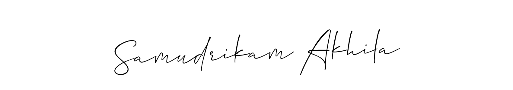 Create a beautiful signature design for name Samudrikam Akhila. With this signature (Allison_Script) fonts, you can make a handwritten signature for free. Samudrikam Akhila signature style 2 images and pictures png