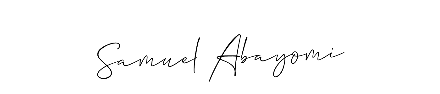 You should practise on your own different ways (Allison_Script) to write your name (Samuel Abayomi) in signature. don't let someone else do it for you. Samuel Abayomi signature style 2 images and pictures png
