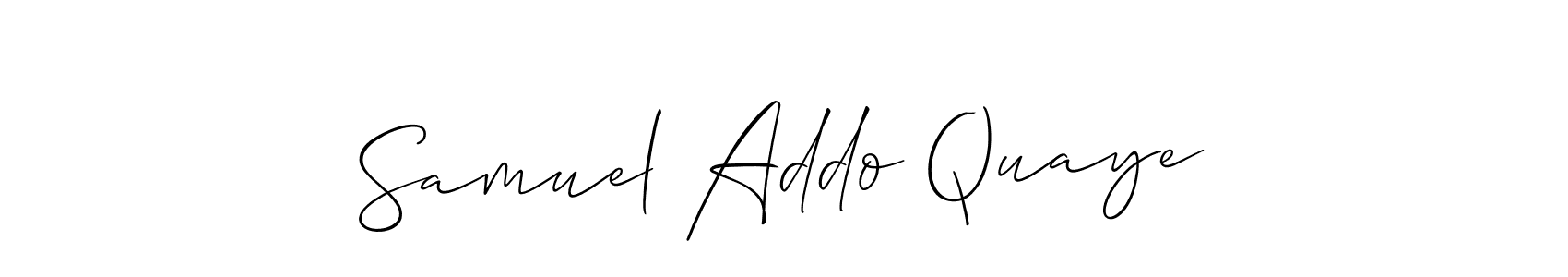 You should practise on your own different ways (Allison_Script) to write your name (Samuel Addo Quaye) in signature. don't let someone else do it for you. Samuel Addo Quaye signature style 2 images and pictures png