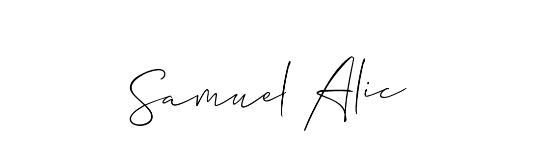 Use a signature maker to create a handwritten signature online. With this signature software, you can design (Allison_Script) your own signature for name Samuel Alic. Samuel Alic signature style 2 images and pictures png