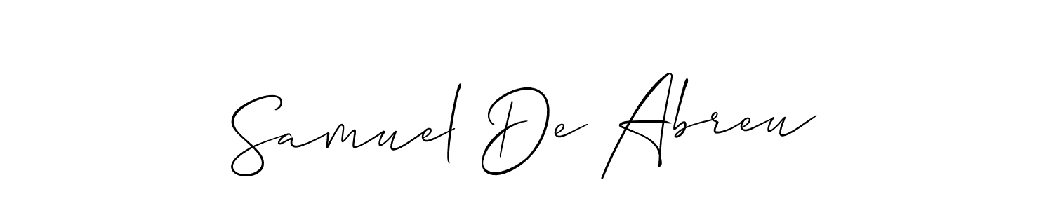 How to make Samuel De Abreu name signature. Use Allison_Script style for creating short signs online. This is the latest handwritten sign. Samuel De Abreu signature style 2 images and pictures png