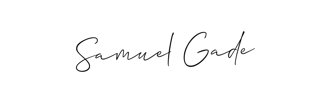 You should practise on your own different ways (Allison_Script) to write your name (Samuel Gade) in signature. don't let someone else do it for you. Samuel Gade signature style 2 images and pictures png