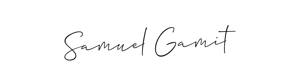 Also we have Samuel Gamit name is the best signature style. Create professional handwritten signature collection using Allison_Script autograph style. Samuel Gamit signature style 2 images and pictures png