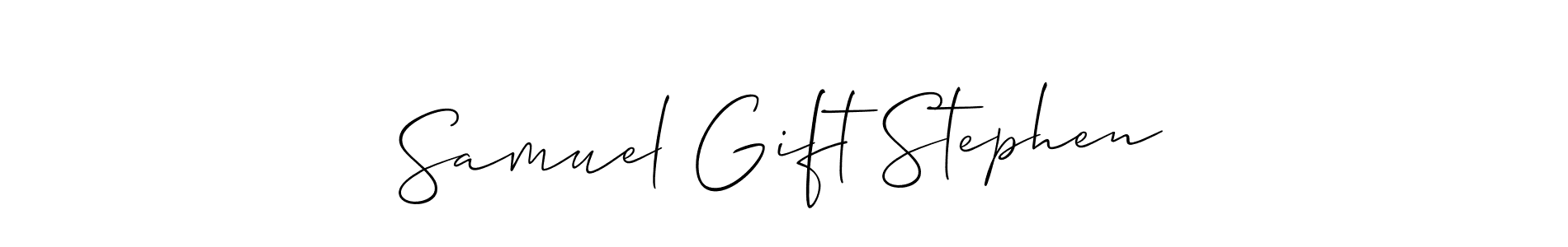 Allison_Script is a professional signature style that is perfect for those who want to add a touch of class to their signature. It is also a great choice for those who want to make their signature more unique. Get Samuel Gift Stephen name to fancy signature for free. Samuel Gift Stephen signature style 2 images and pictures png