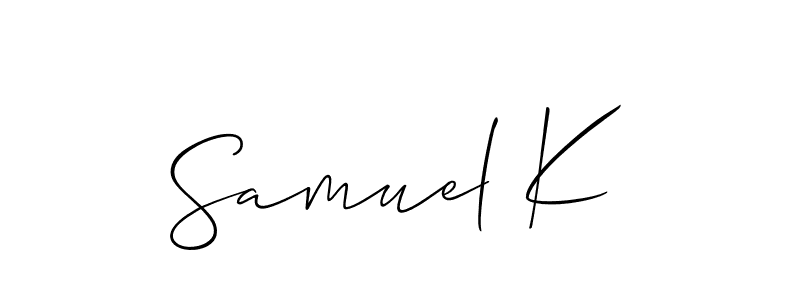 How to make Samuel K signature? Allison_Script is a professional autograph style. Create handwritten signature for Samuel K name. Samuel K signature style 2 images and pictures png