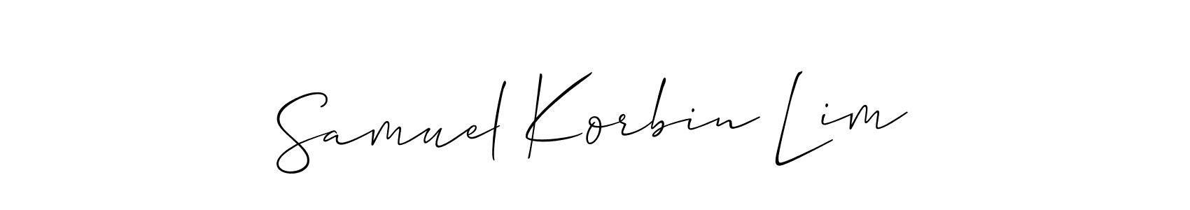 if you are searching for the best signature style for your name Samuel Korbin Lim. so please give up your signature search. here we have designed multiple signature styles  using Allison_Script. Samuel Korbin Lim signature style 2 images and pictures png