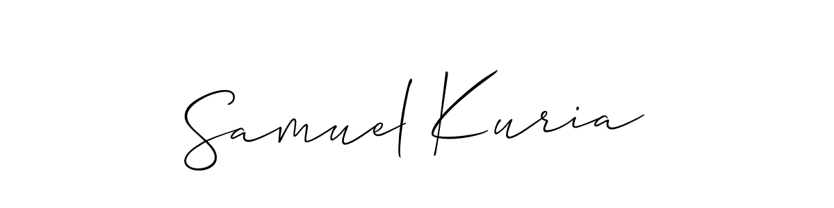 Design your own signature with our free online signature maker. With this signature software, you can create a handwritten (Allison_Script) signature for name Samuel Kuria. Samuel Kuria signature style 2 images and pictures png