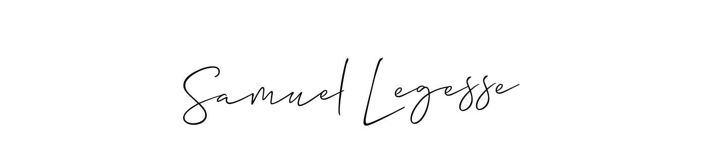 The best way (Allison_Script) to make a short signature is to pick only two or three words in your name. The name Samuel Legesse include a total of six letters. For converting this name. Samuel Legesse signature style 2 images and pictures png