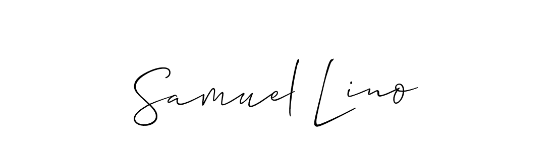 How to make Samuel Lino name signature. Use Allison_Script style for creating short signs online. This is the latest handwritten sign. Samuel Lino signature style 2 images and pictures png